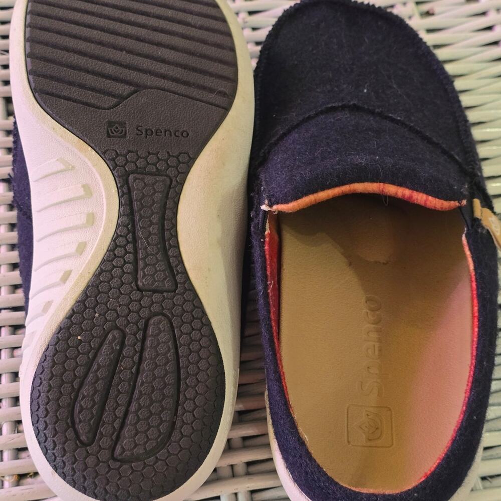 Spenco Siesta Navy Blue Fleece Orthotic Slip On Slide Mule Shoes Women's 7 - Picture 5 of 5